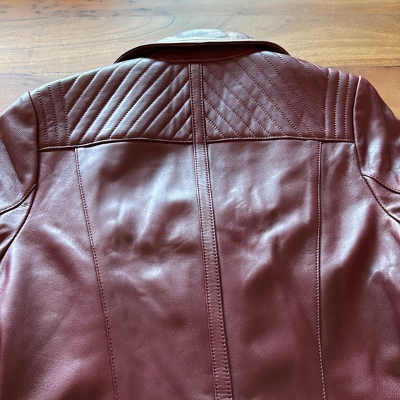 Michael kors dark red leather jacket - Picture 8 of 10